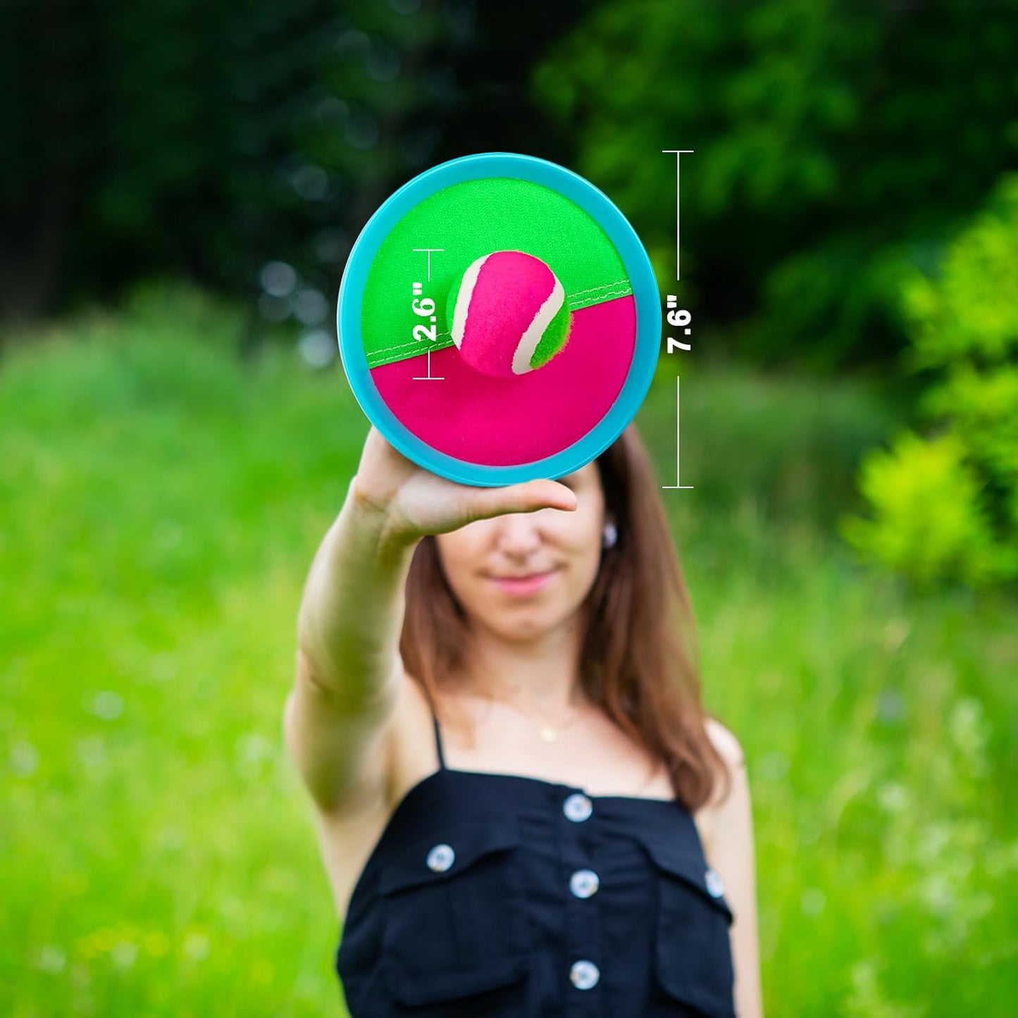 Toss and Catch Paddle Ball Game Outdoor Beach Pool Sand Toys outside Lawn Yard Games for 3 4 5 6 7 8 9 10 11 12 Year Olds Girls Boys Toys Birthday Gift (2 Paddles 2 Balls)