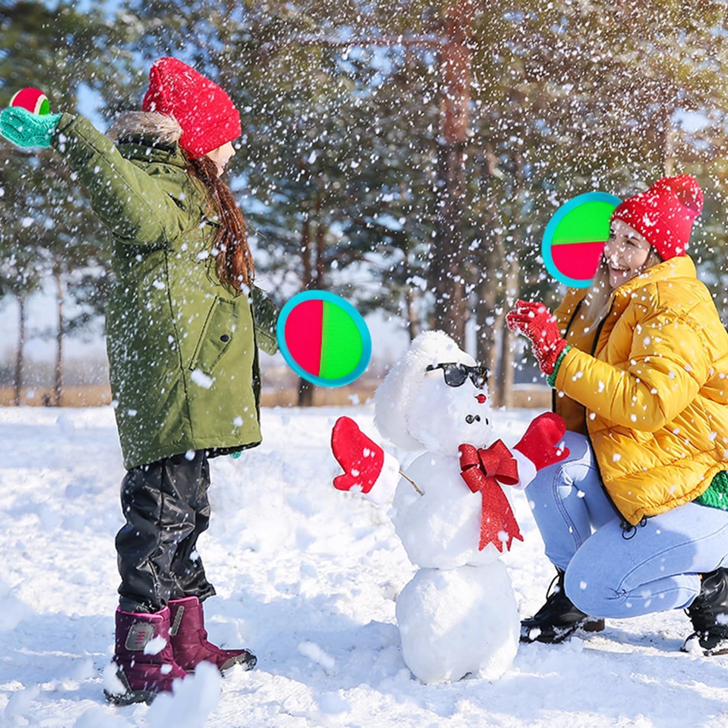 Toss and Catch Paddle Ball Game Outdoor Beach Pool Sand Toys outside Lawn Yard Games for 3 4 5 6 7 8 9 10 11 12 Year Olds Girls Boys Toys Birthday Gift (2 Paddles 2 Balls)