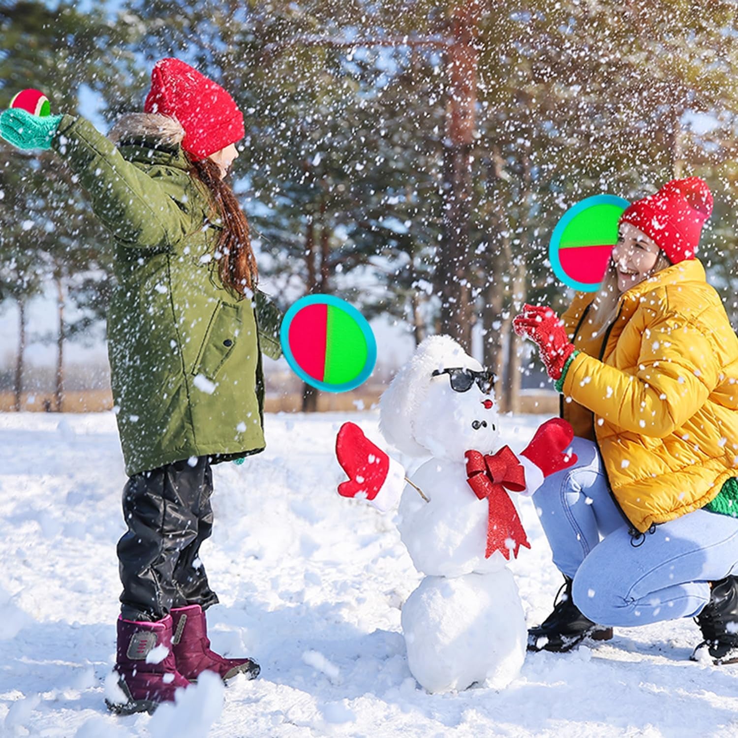 Toss and Catch Paddle Ball Game Outdoor Beach Pool Sand Toys outside Lawn Yard Games for 3 4 5 6 7 8 9 10 11 12 Year Olds Girls Boys Toys Birthday Gift (2 Paddles 2 Balls)