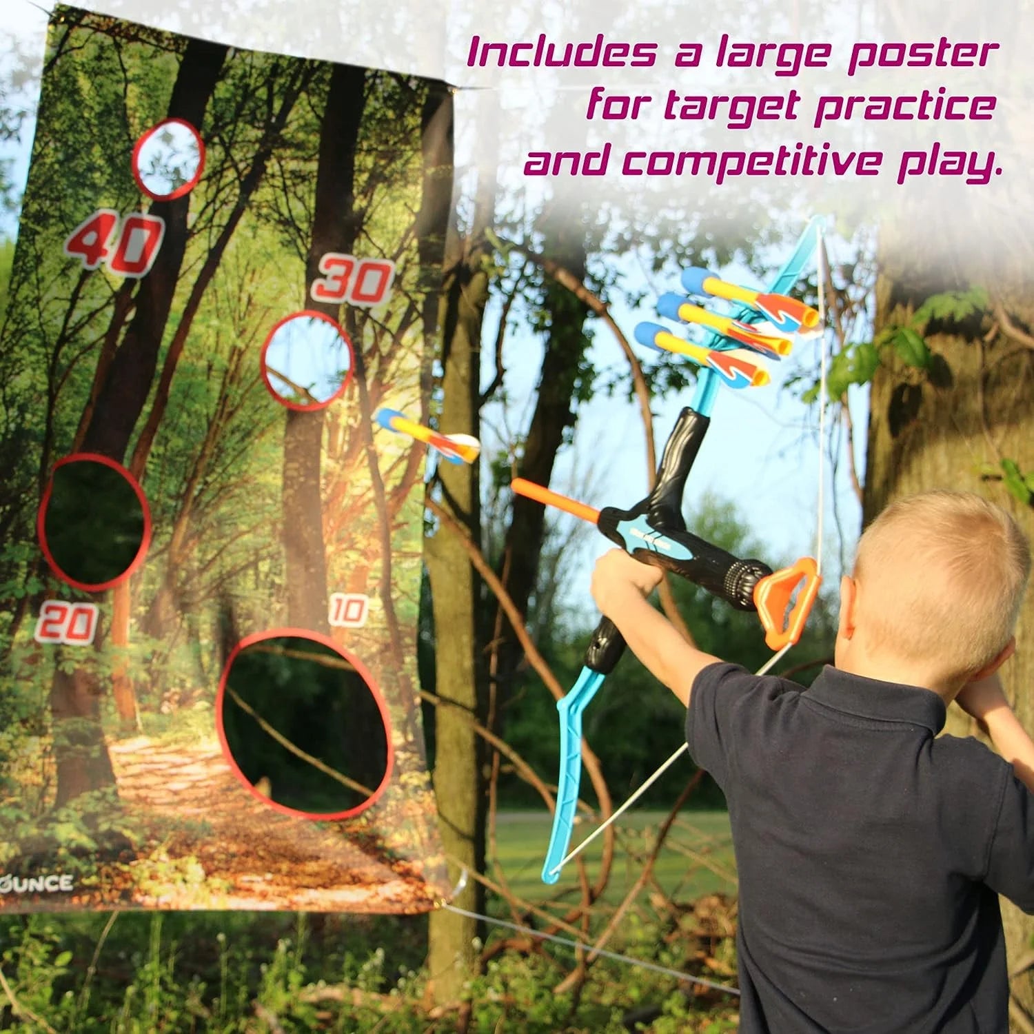 Kids Archery Set Complete Bow and Arrow Set with Bow Target Poster