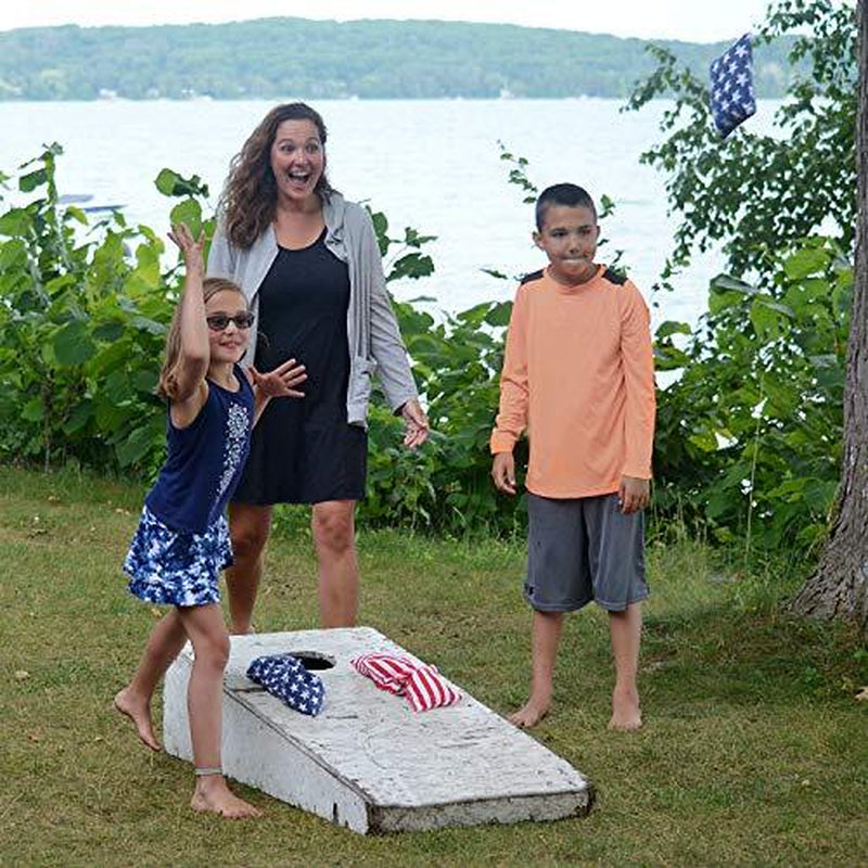 Pro Cornhole Bags Two Sided Star Stripe Set of 8 Regulation Two Sided Bean