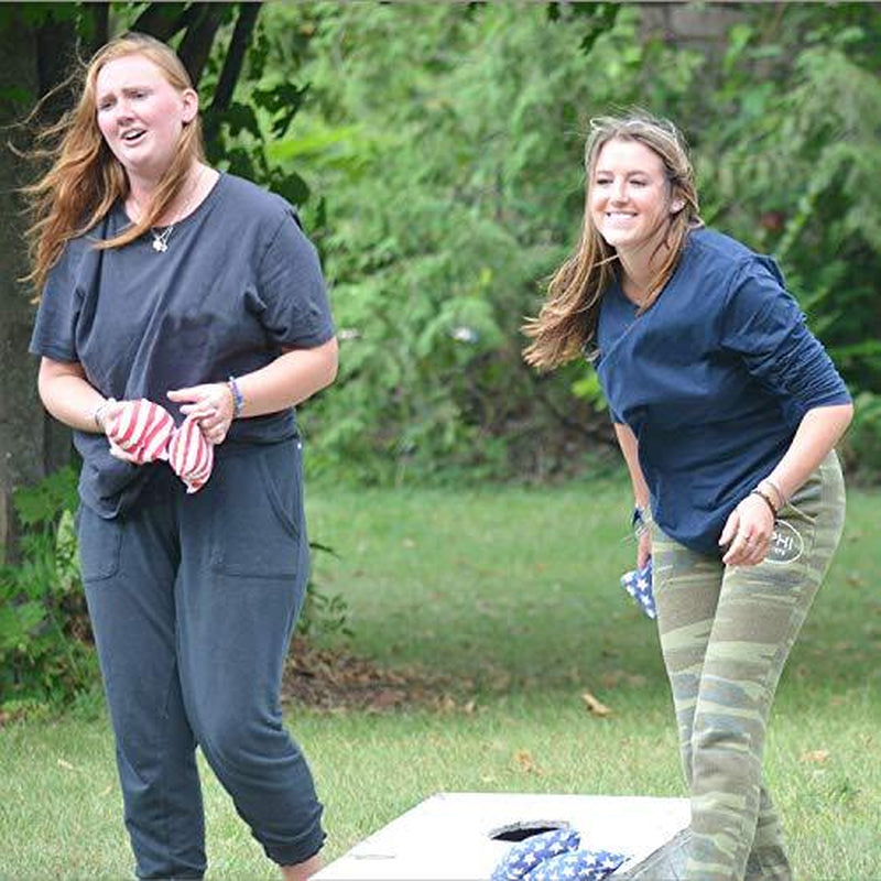 Pro Cornhole Bags Two Sided Star Stripe Set of 8 Regulation Two Sided Bean