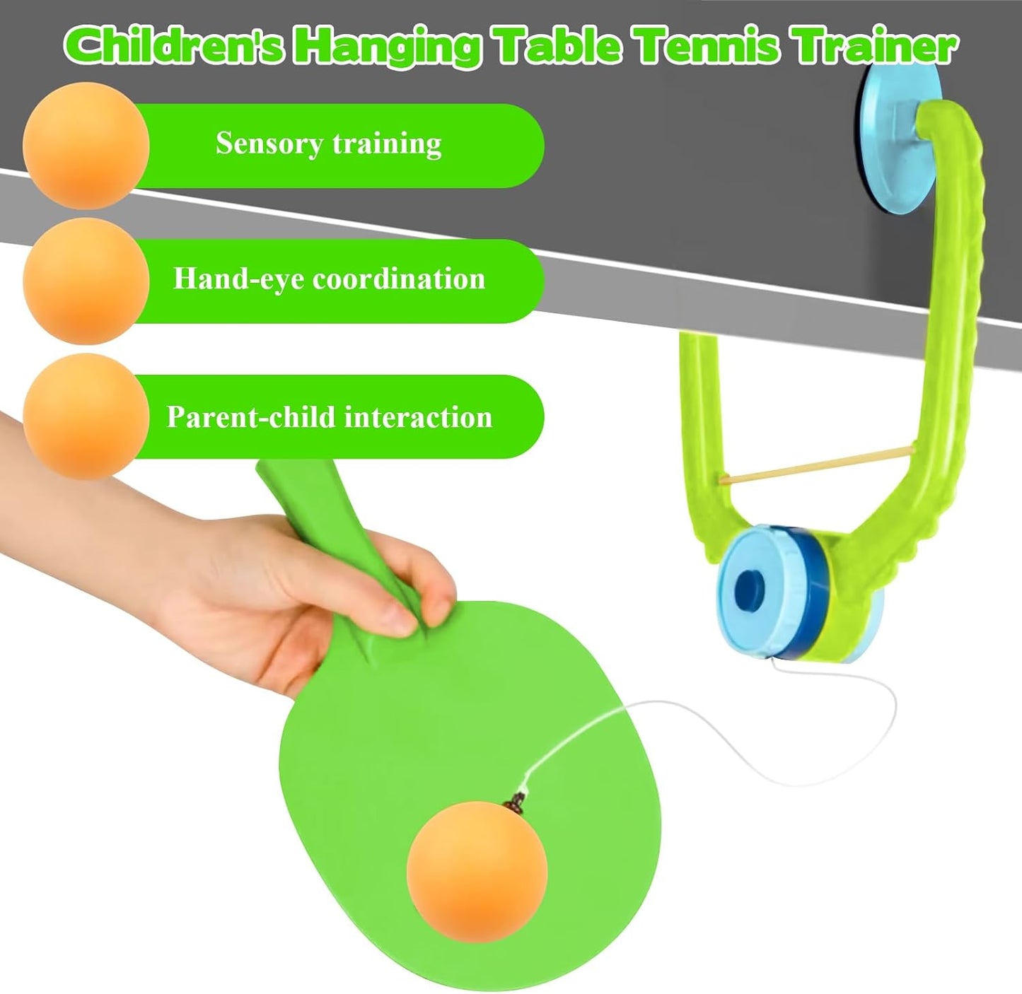 Door Ping Pong Game, Adjustable Ping Pong Doorway Game, Door Jam Ping Pong for Kids with Racket and Balls, Portable Hanging Table Tennis, for Training Eye-Hand Coordinatio