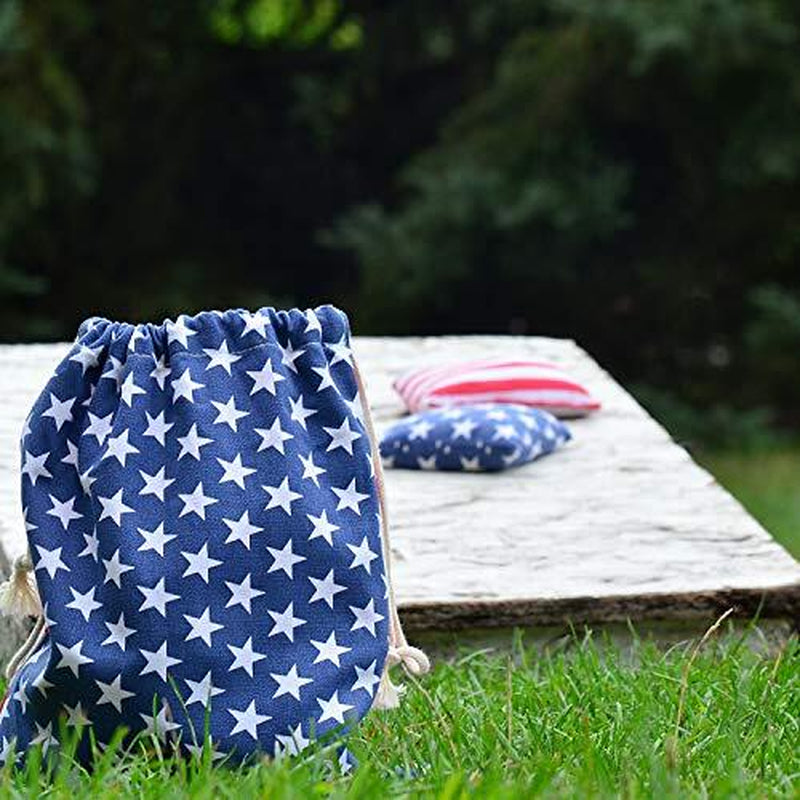 Pro Cornhole Bags Two Sided Star Stripe Set of 8 Regulation Two Sided Bean