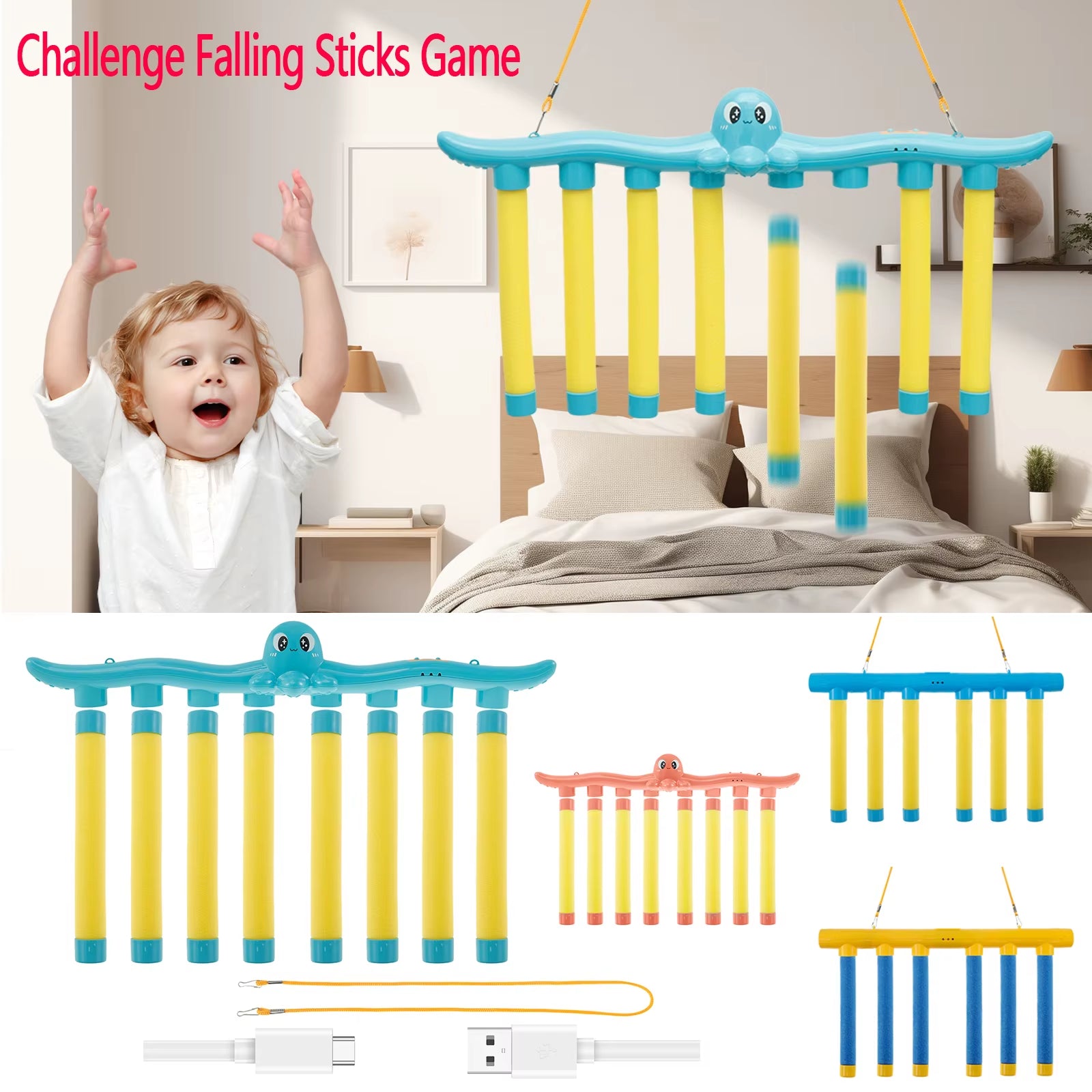 Falling Sticks Reaction Training Game for Kids - Interactive Parent-Child Educational Toy
